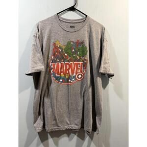 Mens Marvel T Shirt Size 2X Gray Super Heroes Print